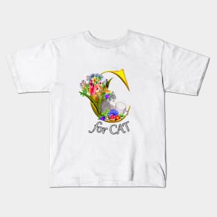 Letter C for Cat and Cute Kitten Kids T-Shirt